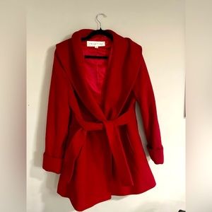Red Trina Turk Wool & Cashmere Coat (size 8)